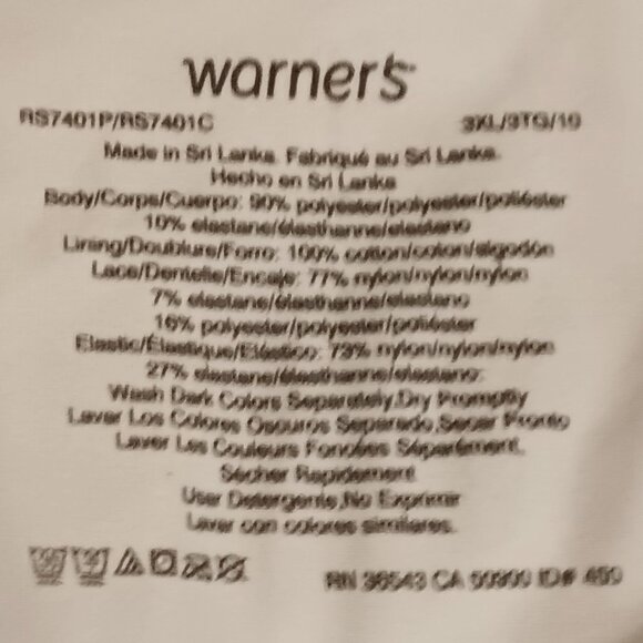 NWT~Warner's No Pinching No Problems Dig-Free Comfort Waist w/ Lace Panty (3XL) - Picture 6 of 6